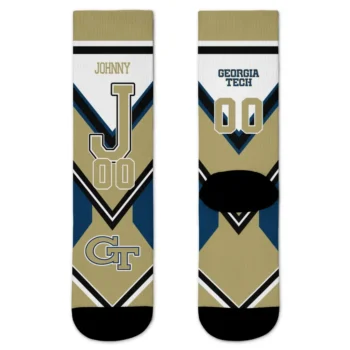 Georgia Tech Yellow Jackets Socks Customized Arrow Blocks Gold Best Selling