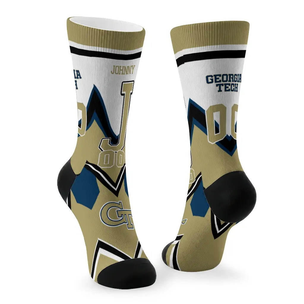 Georgia Tech Yellow Jackets Socks Customized Arrow Blocks Gold Fashion Forward Georgia Tech Yellow Jackets Socks Customized Arrow Blocks Gold Fashion Forward