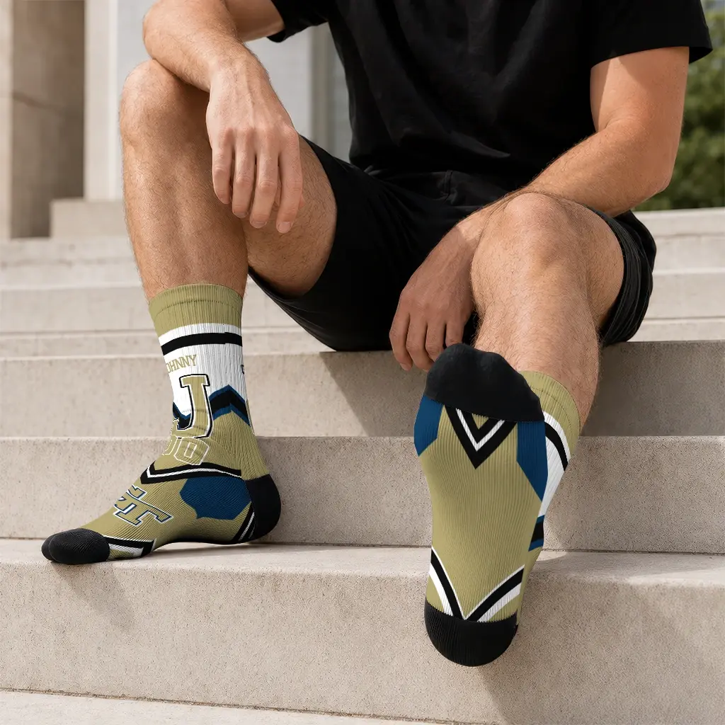 Georgia Tech Yellow Jackets Socks Customized Arrow Blocks Gold Latest Model Georgia Tech Yellow Jackets Socks Customized Arrow Blocks Gold Latest Model