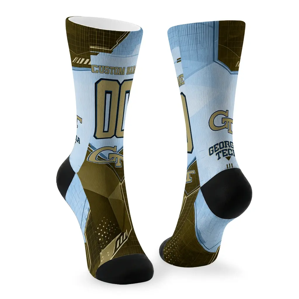 Georgia Tech Yellow Jackets Socks Customized Geometric Tech Gold Fashion Forward Georgia Tech Yellow Jackets Socks Customized Geometric Tech Gold Fashion Forward
