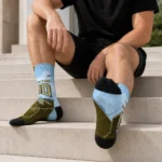Georgia Tech Yellow Jackets Socks Customized Geometric Tech Gold Best Selling