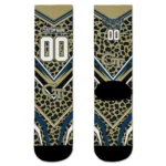 Georgia Tech Yellow Jackets Socks Customized Leopard Print Gold Black Best Selling