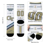 Georgia Tech Yellow Jackets Socks Customized Nautical Icons Gold White Best Selling