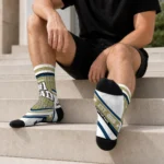 Georgia Tech Yellow Jackets Socks Customized Pinstripe Chevron Gold White Best Selling