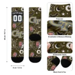 Georgia Tech Yellow Jackets Socks Customized Scattered Icons Gold Best Selling