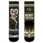 Georgia Tech Yellow Jackets Socks Customized Snowy Scene Gold White Best Selling