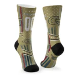 Georgia Tech Yellow Jackets Socks Customized Star Stripes Gold White Best Selling