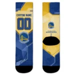 Golden State Warriors Socks Custom Geometric Tech Blue Best Selling
