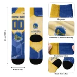 Golden State Warriors Socks Custom Geometric Tech Blue Best Selling
