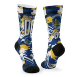 Golden State Warriors Socks Custom Woodland Camo Blue Best Selling