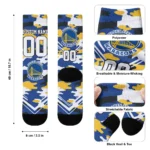 Golden State Warriors Socks Custom Woodland Camo Blue Best Selling