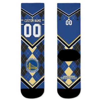 Golden State Warriors Socks Customized Argyle Pattern Blue Best Selling
