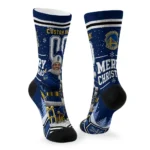 Golden State Warriors Socks Customized Snowy Scene Blue White Best Selling