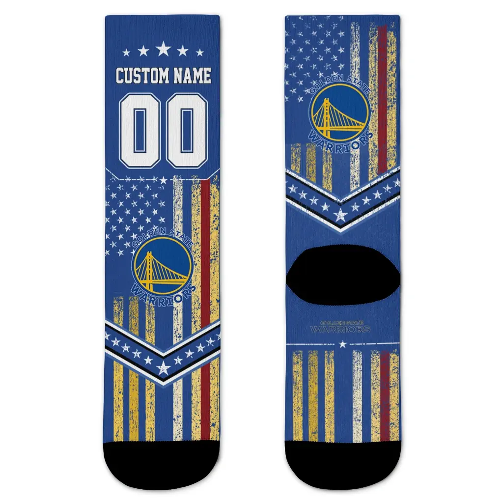 Golden State Warriors Socks Customized Star Stripes Blue White Best Selling Golden State Warriors Socks Customized Star Stripes Blue White Best Selling