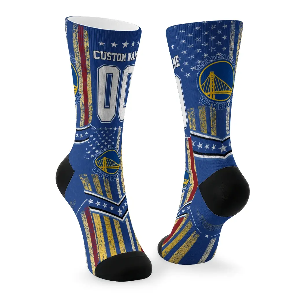 Golden State Warriors Socks Customized Star Stripes Blue White Fashion Forward Golden State Warriors Socks Customized Star Stripes Blue White Fashion Forward
