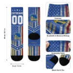 Golden State Warriors Socks Customized Star Stripes Blue White Best Selling