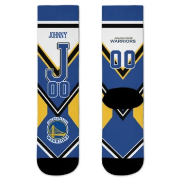 Golden State Warriors Socks Personalized Arrow Blocks Blue Best Selling