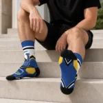 Golden State Warriors Socks Personalized Arrow Blocks Blue Best Selling
