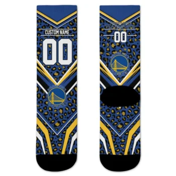 Golden State Warriors Socks Personalized Leopard Print Blue Black Best Selling