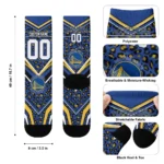 Golden State Warriors Socks Personalized Leopard Print Blue Black Best Selling