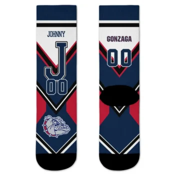 Gonzaga Bulldogs Socks Custom Arrow Blocks Blue Best Selling