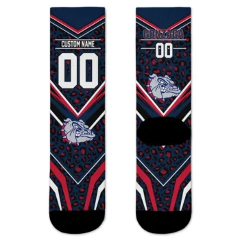Gonzaga Bulldogs Socks Custom Leopard Print Blue Black Best Selling