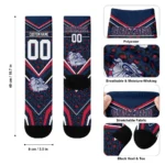 Gonzaga Bulldogs Socks Custom Leopard Print Blue Black Best Selling