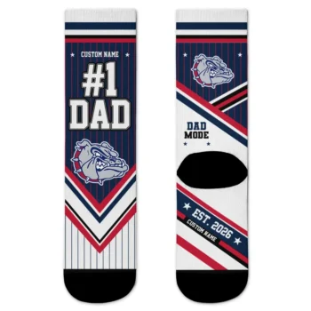 Gonzaga Bulldogs Socks Custom Pinstripe Chevron Blue White Best Selling