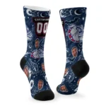Gonzaga Bulldogs Socks Custom Scattered Icons Blue Best Selling