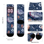 Gonzaga Bulldogs Socks Custom Scattered Icons Blue Best Selling