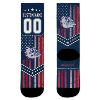 Gonzaga Bulldogs Socks Custom Star Stripes Blue White Best Selling