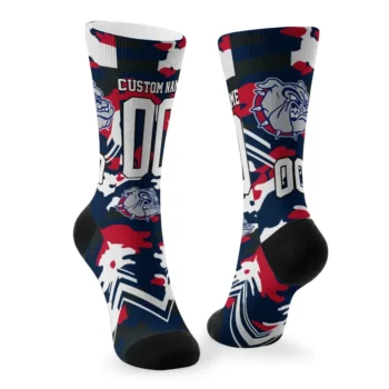 Gonzaga Bulldogs Socks Custom Woodland Camo Blue Fashion Forward