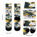 Green Bay Packers Socks Custom Woodland Camo Green Best Selling