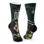 Green Bay Packers Socks Customized Argyle Pattern Green Best Selling
