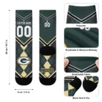 Green Bay Packers Socks Customized Argyle Pattern Green Best Selling