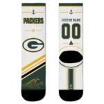 Green Bay Packers Socks - Customized Nautical Icons Green White