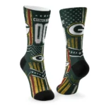Green Bay Packers Socks Customized Star Stripes Green White Best Selling