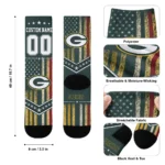 Green Bay Packers Socks Customized Star Stripes Green White Best Selling