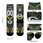 Green Bay Packers Socks Personalized Leopard Print Green Black Best Selling