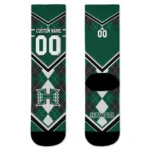 Hawaii Rainbow Warriors Socks Customized Argyle Pattern Green Best Selling