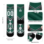 Hawaii Rainbow Warriors Socks Customized Argyle Pattern Green Best Selling