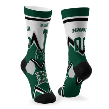 Hawaii Rainbow Warriors Socks Customized Arrow Blocks Green Fashion Forward