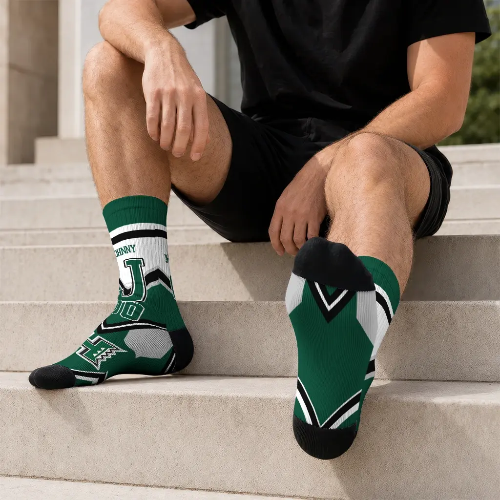 Hawaii Rainbow Warriors Socks Customized Arrow Blocks Green Latest Model Hawaii Rainbow Warriors Socks Customized Arrow Blocks Green Latest Model