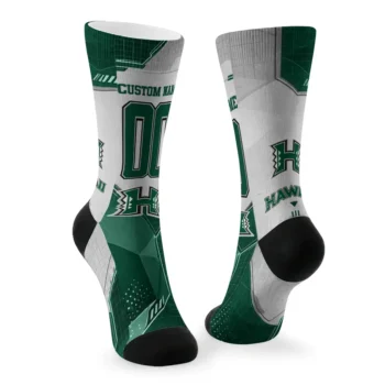 Hawaii Rainbow Warriors Socks Customized Geometric Tech Green Fashion Forward