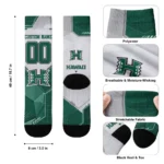 Hawaii Rainbow Warriors Socks Customized Geometric Tech Green Best Selling