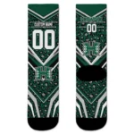 Hawaii Rainbow Warriors Socks Customized Leopard Print Green Black Best Selling