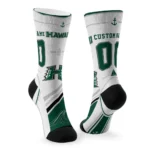 Hawaii Rainbow Warriors Socks Customized Nautical Icons Green White Best Selling