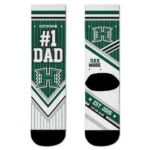 Hawaii Rainbow Warriors Socks Customized Pinstripe Chevron Green White Best Selling