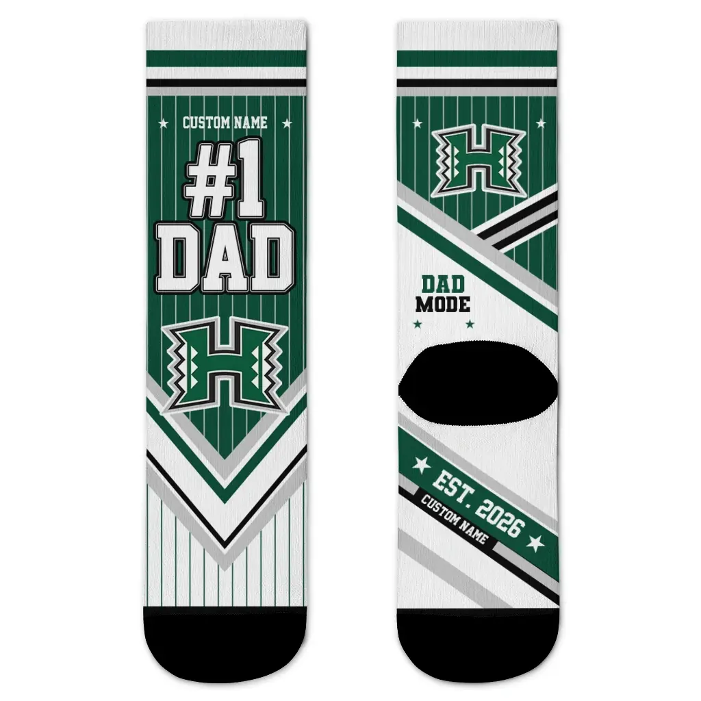 Hawaii Rainbow Warriors Socks Customized Pinstripe Chevron Green White Best Selling Hawaii Rainbow Warriors Socks Customized Pinstripe Chevron Green White Best Selling