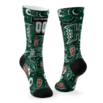 Hawaii Rainbow Warriors Socks Customized Scattered Icons Green Best Selling
